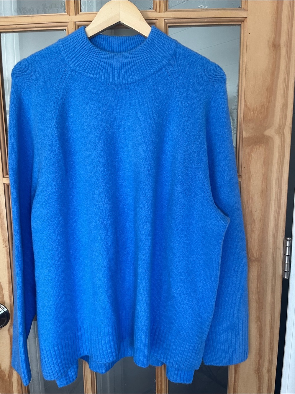 Nine West bright Blue Extremely Soft mockneck Sweater, Size 1X EUC